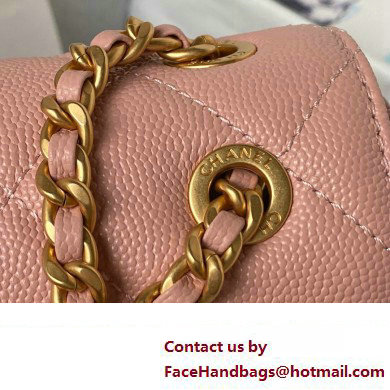 Chanel Grained Calfskin  &  Gold-Tone Metal Chain Flap Bag AS4489 Pink 2023